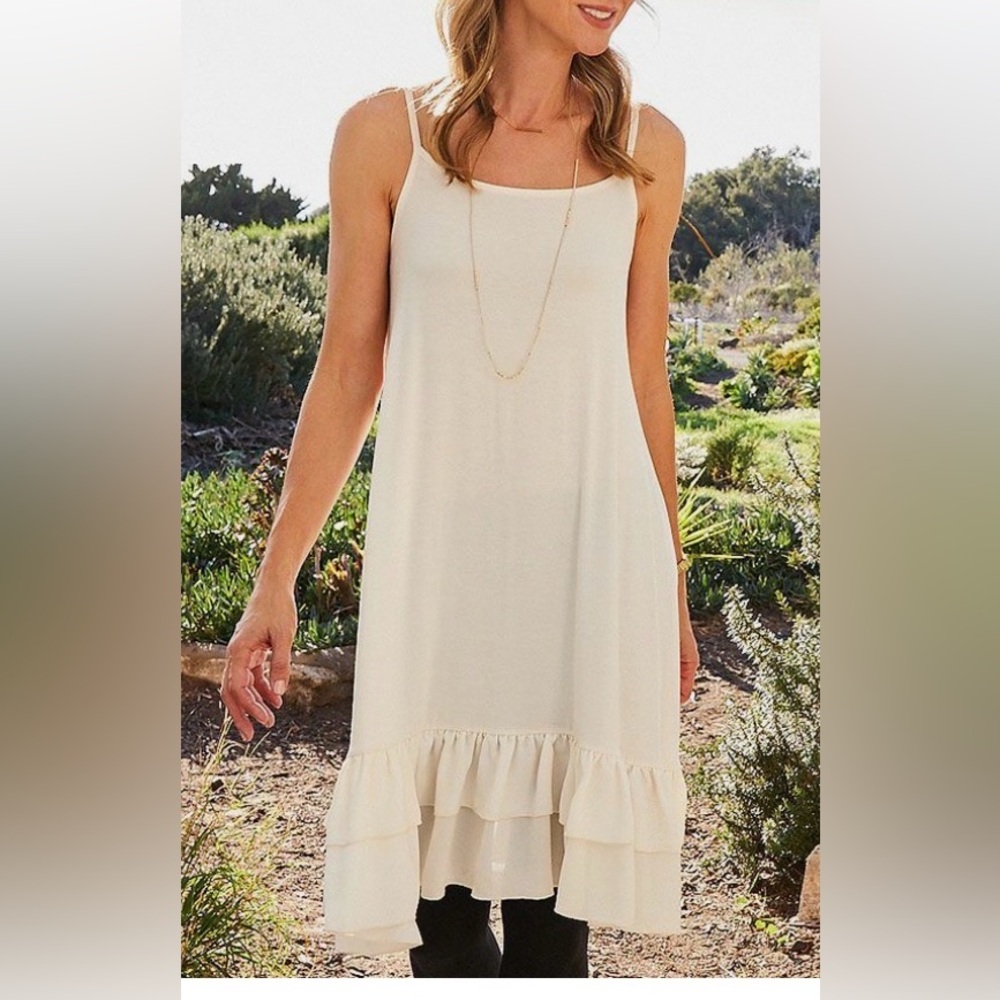 Matilda Jane Cream Slip‎ Dress with Ruffled Detail